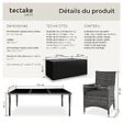 TECTAKE - Salon de jardin Menorca 8 places avec 2 sets de housses + housse de protection gris - vignette