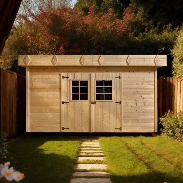 HABRITA - Abri de jardin bois - 13.46m² - L.410xH.205xP.409cm - large