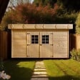 HABRITA - Abri de jardin bois - 13.46m² - L.410xH.205xP.409cm - vignette