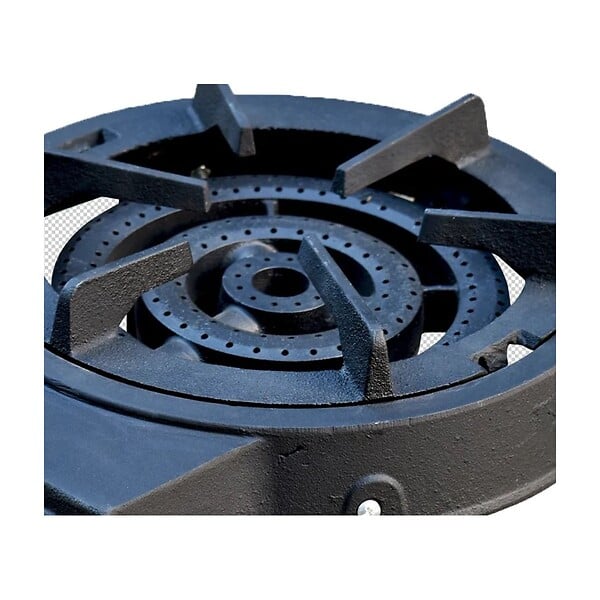 KZ GARDEN - Réchaud à Gaz Traiteur 4 pieds 8,6KW 3 Bruleurs Gaz Butane ou Propane Fonte véritable KZ Garden - large