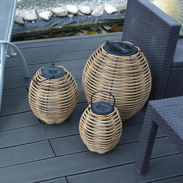 ORIUM - Lanterne solaire tressée Alicia h26cm - Orium - large