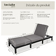 TECTAKE - Bain de soleil SOFIA 6 positions noir - vignette