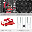 TECTAKE - Panneau perforé JONAH avec crochets et supports noir/rouge - vignette