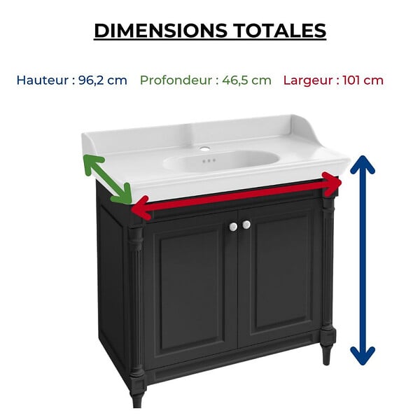 JACOB DELAFON - Meuble de salle de bain Cléo 1889 monotrou - large