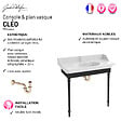JACOB DELAFON - Console Cléo 1889 avec plan vasque + miroir + robinet lavabo or + siphon or - vignette