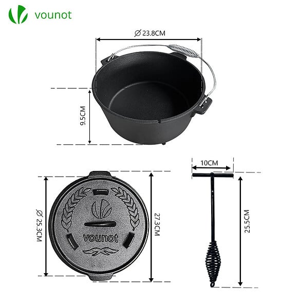 VOUNOT - Cocotte en fonte Dutch oven 4.25L - large