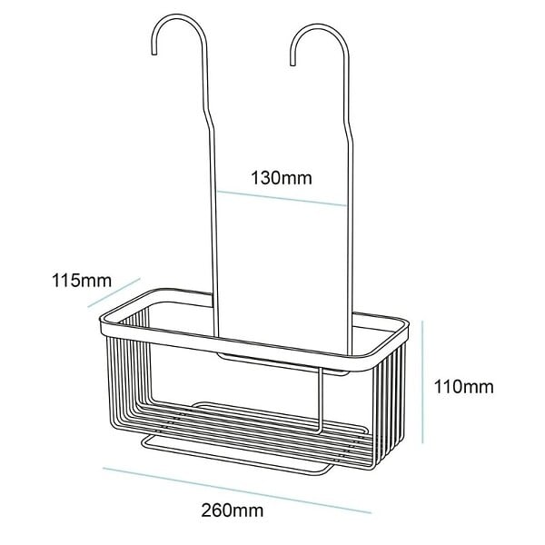 DEBLANCH - Etagère de douche à suspension, chromé - large