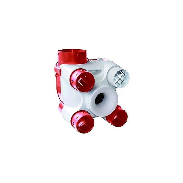UNELVENT - Kit VMC Deco DHU K - Simple flux + sonde hygrométrique - 26,75 W-Th-C - 4 sanitaires - Avec bouches d'extraction - large