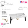 JACOB DELAFON - Pack plan vasque suspendu Cléo 1889 + colonne droite + miroir + robinet or + siphon or - vignette