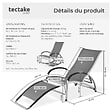 TECTAKE - Chaise longue AVIGNON avec fonction 2 en 1 gris anthracite - vignette