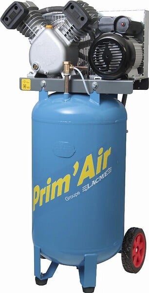 LACME - Compresseur air LACME vertical bicylindre - VVM 21/100 21m3/h 100L 3 CV monophasé 10 bar - 122250 - large