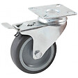 AVL - Roulette pivotante à platine rectangulaire à frein AVL - roue caoutchouc Ø 50 mm - alésage lisse - charge 50 kg - 552840L - vignette