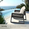 TECTAKE - Ensemble de salon de jardin en aluminium Captive au design Rope gris anthracite - vignette
