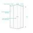 AURLANE - Porte de douche carrée blanc extensible 77 à 90cm de largeur - verre transparent - WHITY - vignette