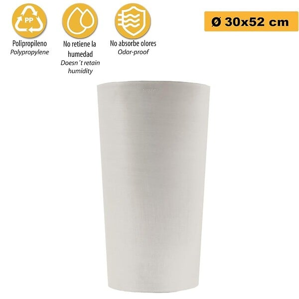 ARTPLAST - Pot de Fleurs Conique Gris Clair Ø30cm H52cm - Pot de Fleurs Haut en Plastique Recyclé - Design Italien ARTPLAST - large