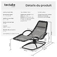 TECTAKE - Chaise longue ergonomique TOULON gris - vignette