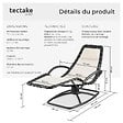 TECTAKE - Chaise longue ergonomique TOULON beige - vignette