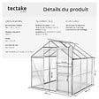 TECTAKE - Serre en aluminium, résistant aux UV, 185x190x195cm blanc transparent - vignette