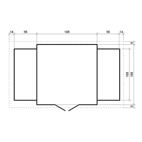 TIMBELA - Abri de jardin en bois et range bûches extérieur AVEC SOL TRAITÉ - extérieur I206xL328xH218 cm/ 3,53 + 0,97+0,97 m2 - TIMBELA M391F+M391G - large