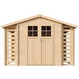 TIMBELA - Abri de jardin en bois et range bûches extérieur - I206xL328xH218 cm/ 3,53 + 0,97+0,97 m2 -  TIMBELA M391F - vignette