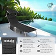 TECTAKE - Bain de soleil Chloé 4 positions avec appui-tête et pochette noir - vignette