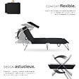 TECTAKE - Lot de 2 transats CHLOE noir - vignette