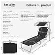 TECTAKE - Lot de 2 transats CHLOE noir - vignette