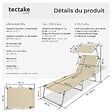 TECTAKE - Lot de 2 transats CHLOE beige - vignette