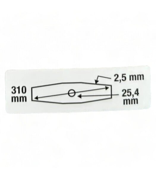 DUNSCH - Couteau à herbe deux dent plat diamètre 25,4mm épaisseur 2,5mm 72050004 - large