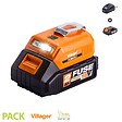 VILLAGER - Chargeur d'appareils mobiles sur batterie 18V 2A en courant de sortie avec batterie et chargeur Fuse VLN 9920 - vignette