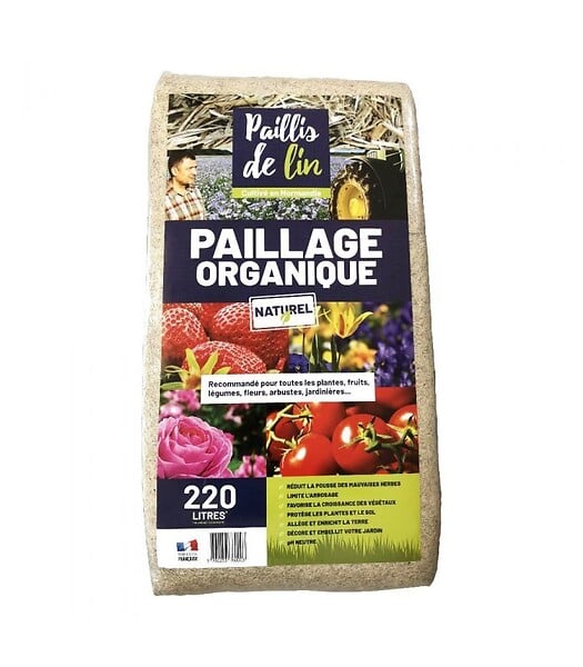 RACINE - Paillis de lin, organique et naturelle pour jardins potagers, 21 balles de 220l - F-PAI058-21x220 - large