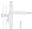 HERACLES - Ensemble 1394 entraxe 70mm sur plaque étroite clé I inox brossé - HERACLES - B-INOX-PE05 - vignette