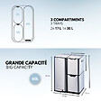 KITCHEN MOVE - Poubelle pédale tri sélectif HAJA argent 60L - vignette