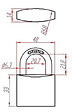 HERACLES - Cadenas standard laiton UNO 40mm s'entrouvrant anse en U - HERACLES - I-CAD40MV - vignette