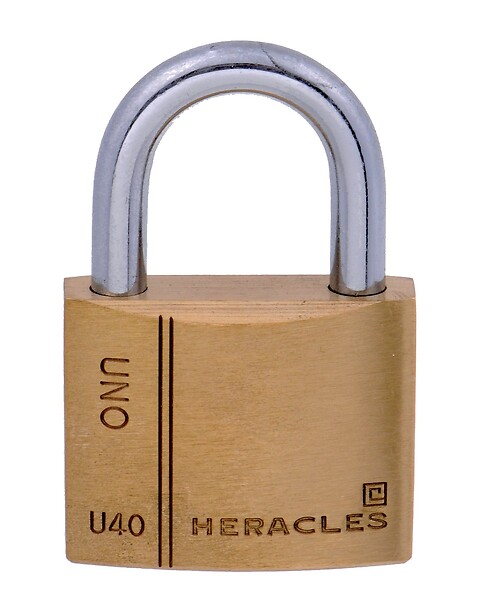 HERACLES - Cadenas standard laiton UNO 40mm s'entrouvrant anse en U - HERACLES - I-CAD40MV - large