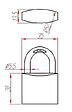 HERACLES - Cadenas standard laiton UNO 35mm s'entrouvrant anse en U - HERACLES - I-CAD35MV - vignette