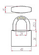 HERACLES - Cadenas standard laiton UNO 45mm s'entrouvrant anse en U - HERACLES - I-CAD45MV - vignette