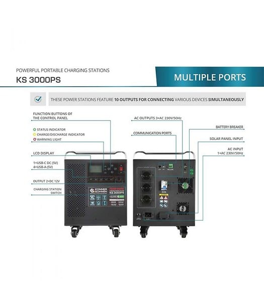 KONNER SOHNEN - Centrale électrique portable, 3000W - Könner  Söhnen KS 3000PS - large