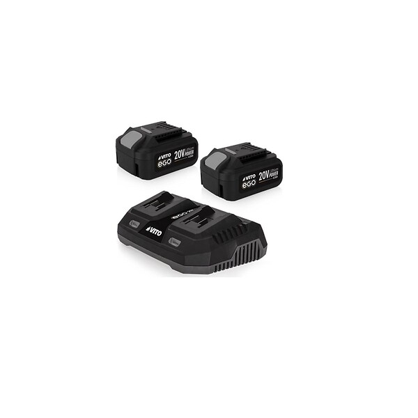 VITO - Tondeuse à gazon 20V + 2 Batteries lithium 4.0Ah Chargeur double Bac 30L Gazon 500m2 VITO - large