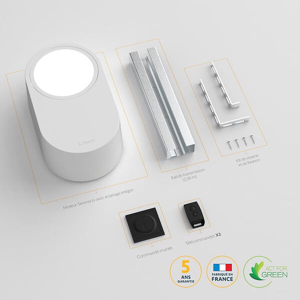 SOMFY - Motorisation de garage SERENIA IO 1100 - Courroie - 100 W - large