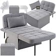 TECTAKE - Fauteuil de relaxation PONTO 4-en-1 réglable sur 6 positions gris - vignette
