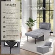 TECTAKE - Fauteuil de relaxation PONTO 4-en-1 réglable sur 6 positions gris - vignette