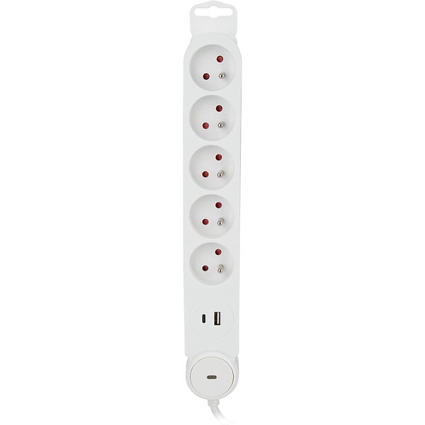 ZENITECH - Multiprise Iota 5 prises 16A + prise USB A+C avec interrupteur - Zenitech - large