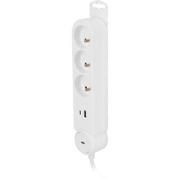 ZENITECH - Multiprise Iota 3 prises 16A + prise USB A+C avec interrupteur - Zenitech - large