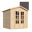 TIMBELA - Cabane en bois avec plancher, avec bardeaux bitumineux couleur l233xP222xH233cm - M351FB+H351FBBROWN - vignette