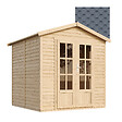 TIMBELA - Cabane en bois avec plancher, avec bardeaux bitumineux couleur l233xP222xH233cm - M351FB+H351FBGREY - vignette