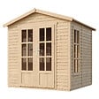 TIMBELA - Cabane en bois avec plancher, avec bardeaux bitumineux couleur l233xP222xH233cm - TIMBELA M351FB+H351FBRED - vignette