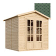 TIMBELA - Cabane en bois avec plancher, avec bardeaux bitumineux couleur l233xP222xH233cm - M351FB+H351FBGREEN - vignette
