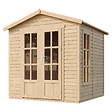TIMBELA - Cabane en bois avec plancher, avec bardeaux bitumineux couleur l233xP222xH233cm - M351FB+H351FBGREEN - vignette