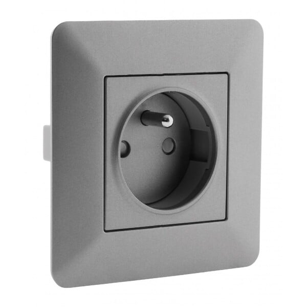 ZENITECH - Lot de 5 prises Artezo affleurantes 2P+T 16A  titanium - Zenitech - large